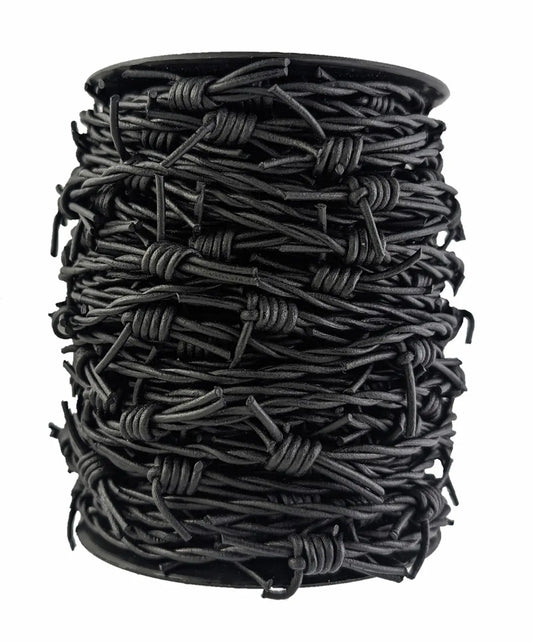 Black fake barbed wire made of leather