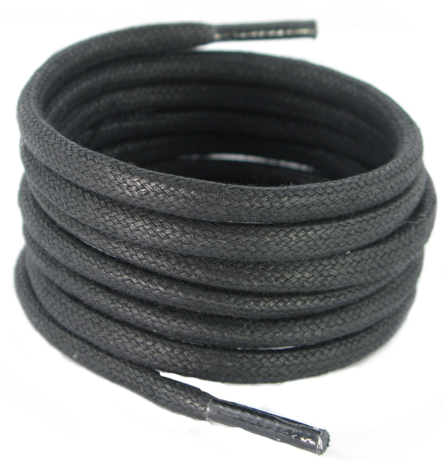 Black Wax cooton Boot laces 180 cm x 6 mm