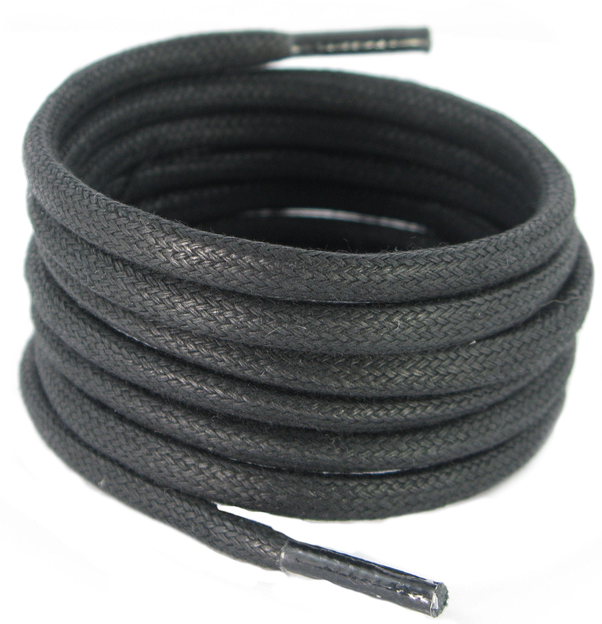 Black Wax cooton Boot laces 180 cm x 6 mm