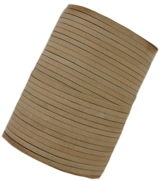 Beige thin Flat Decorative leather cord 