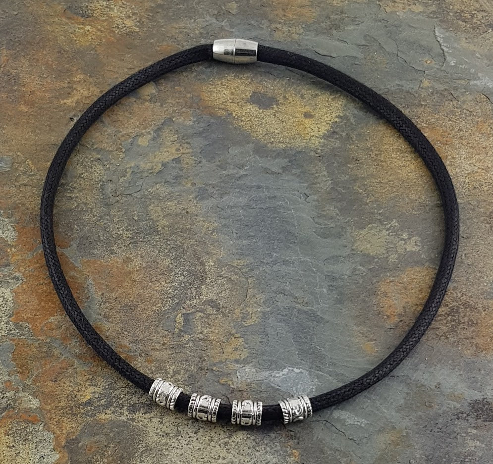 Black Soft Cotton Necklace