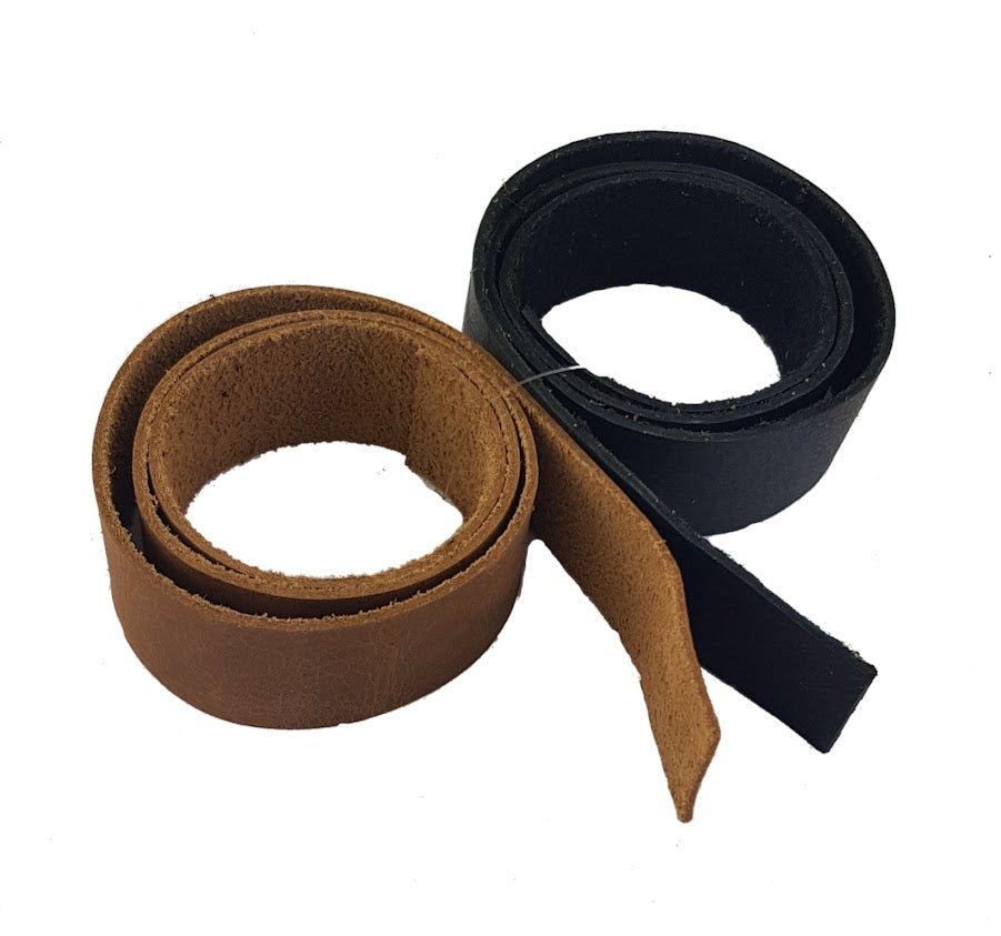 Leather Cord Strips Black & Brown 64 cm long 25 mm wide