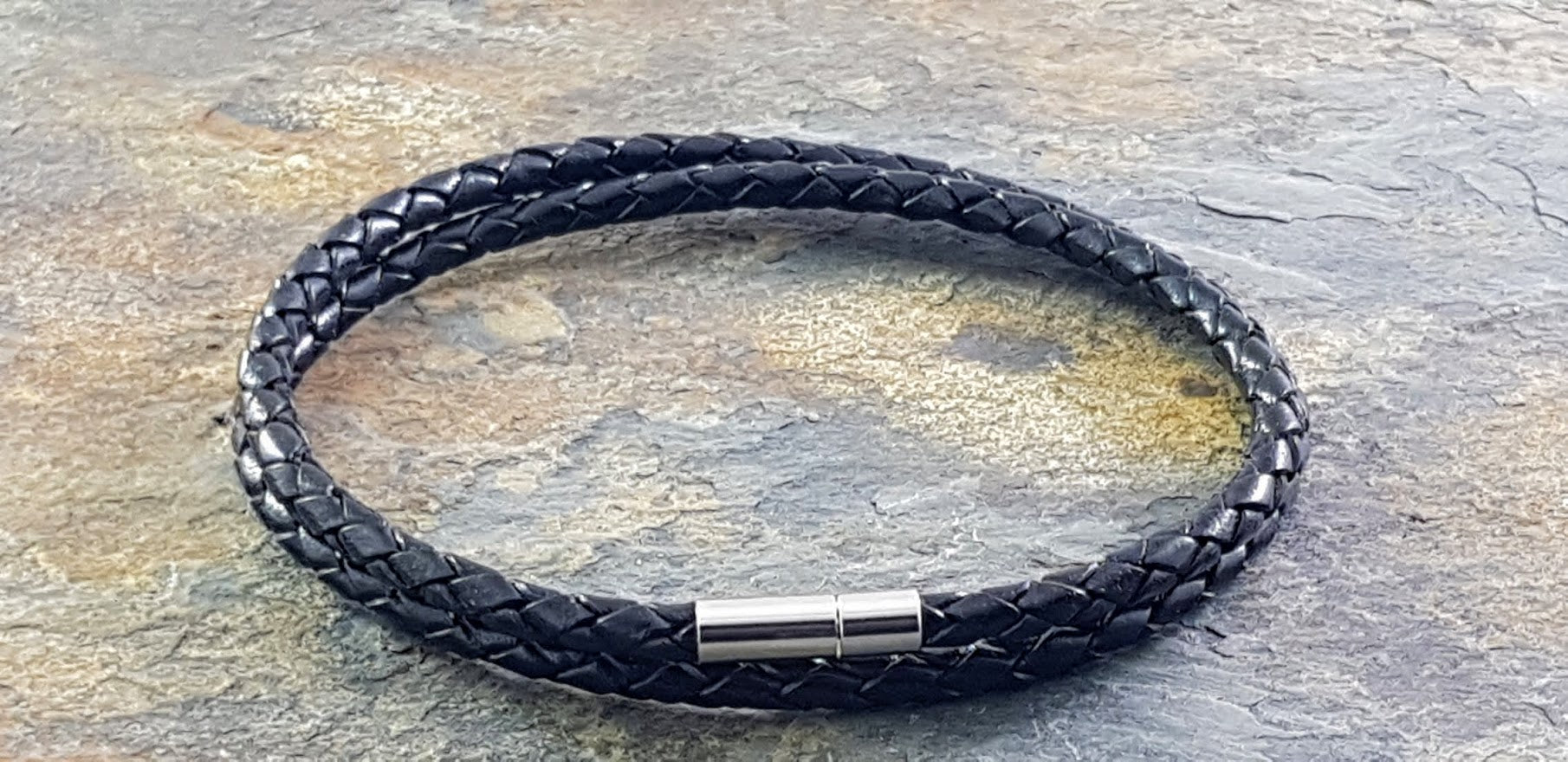 Double Leather Bracelet  Black