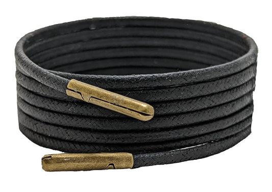 Black wax cotton shoelaces & Boot laces