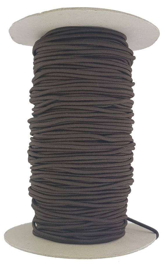 Brown bungee elastic cord 3 mm round.