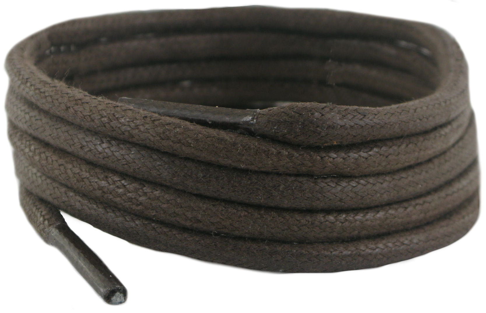 Brown Wax cotton boot laces 5 mm round