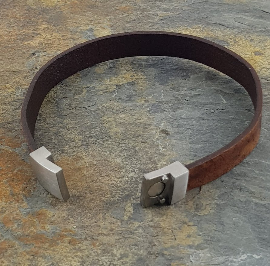 Men's Bracelet, Leather Brown