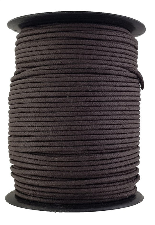 Dark Brown wax cotton cord 2 mm thickness