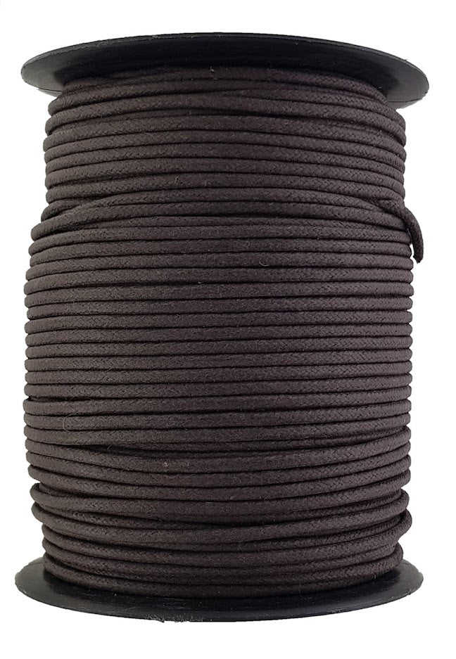 Dark Brown cotton craft cord wire 3 mm thickness.