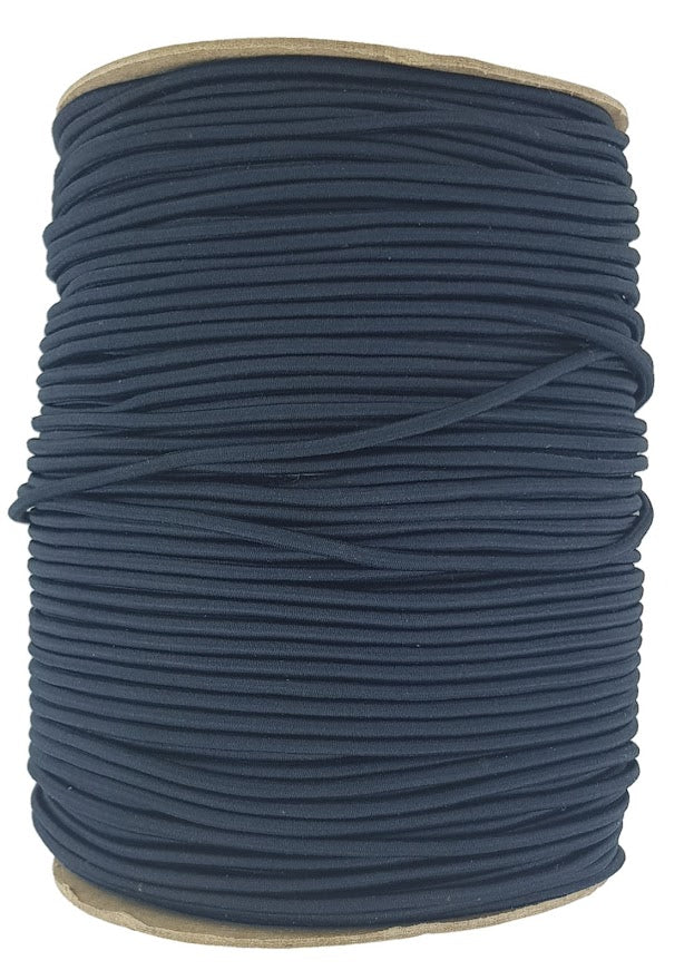 Navy Blue 3 mm round bungee elasic cord.