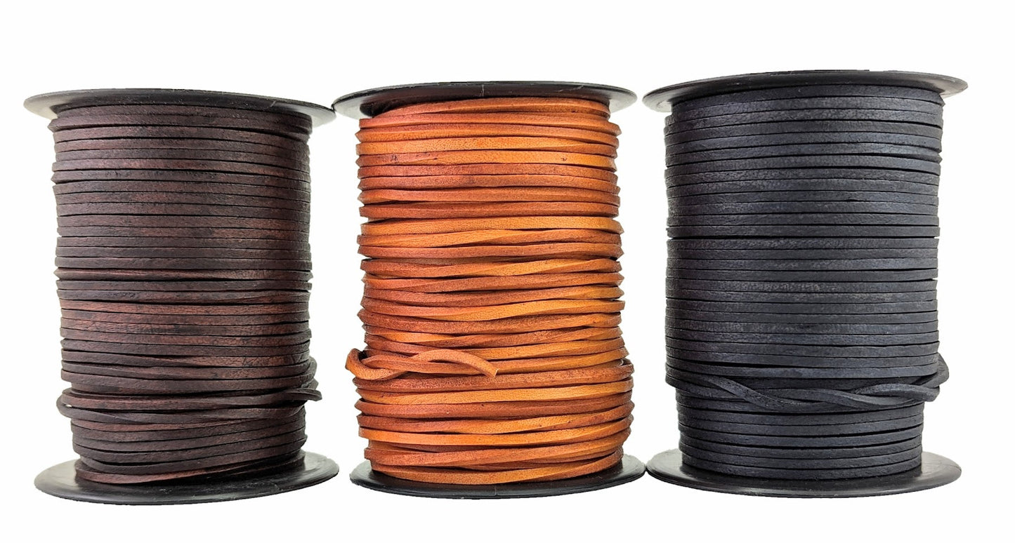 Dark Peanut Brown Light Tortilla brown Dark Navy Leather cord wire full rolls