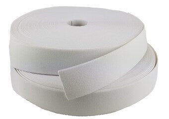 Woven plush back Elastic White 40 mm wide