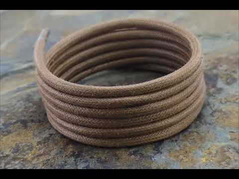 Light  Brown Wax cotton shoelaces & Boot Laces 3 mm round.